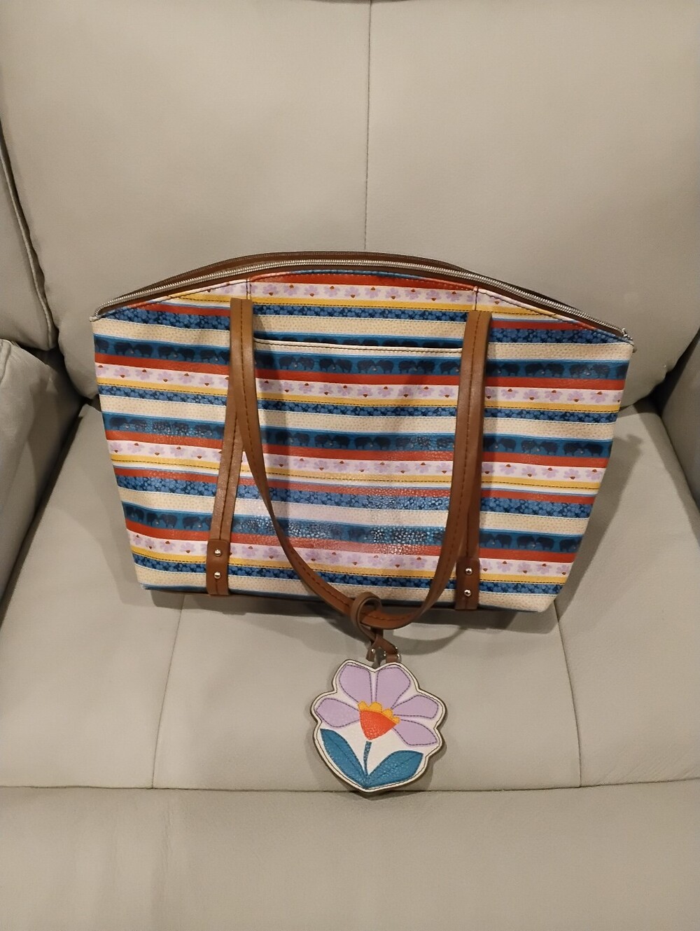 Used Relic Shoulder Bag w/Flowers & Elephants